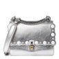 Fendi Kan I Metallic Silver Bag - Scalloped, Studded & Stylish -   Shop Bags LLC