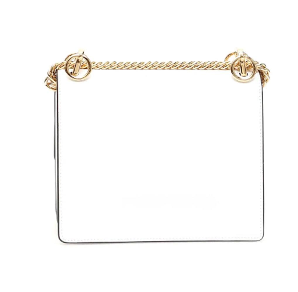 Fendi Kan I White Leather Bag - Elegance with Floral Flair -   Shop Bags LLC