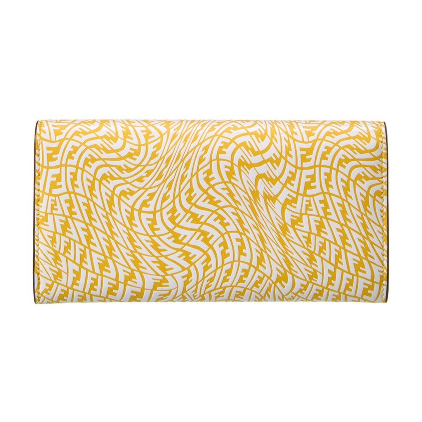 Fendi Leather Long Wallet - Elegant Yellow Vertigo Print Wallet -   Shop Bags LLC 