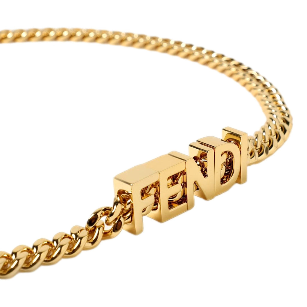 Fendi Lettering Gold Chain Statement Belt Size 65 -   Shop Bags LLC