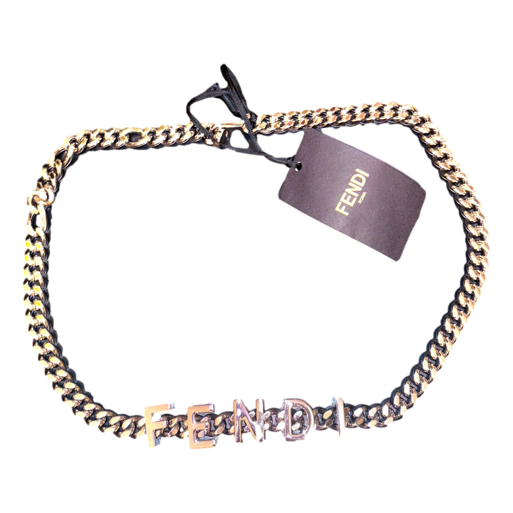 Fendi Lettering Silver Chain Statement Belt Size 65 -   Shop Bags LLC