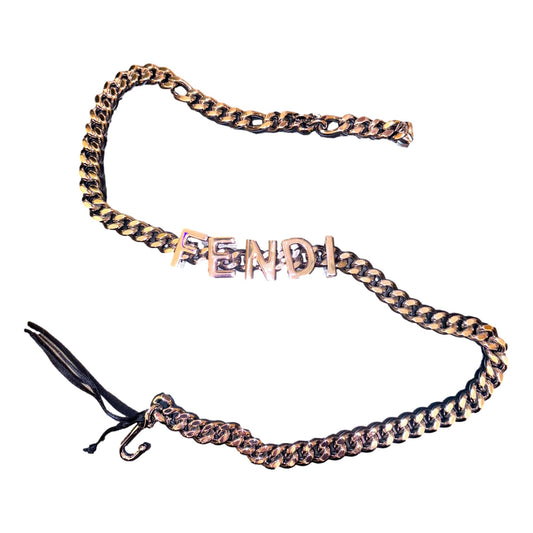 Fendi Lettering Silver Chain Statement Belt Size 65 -   Shop Bags LLC