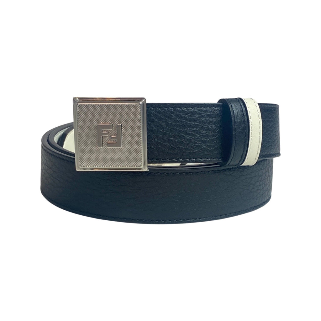 Fendi Men's Reversible Belt - Black & White Leather Elegance -  