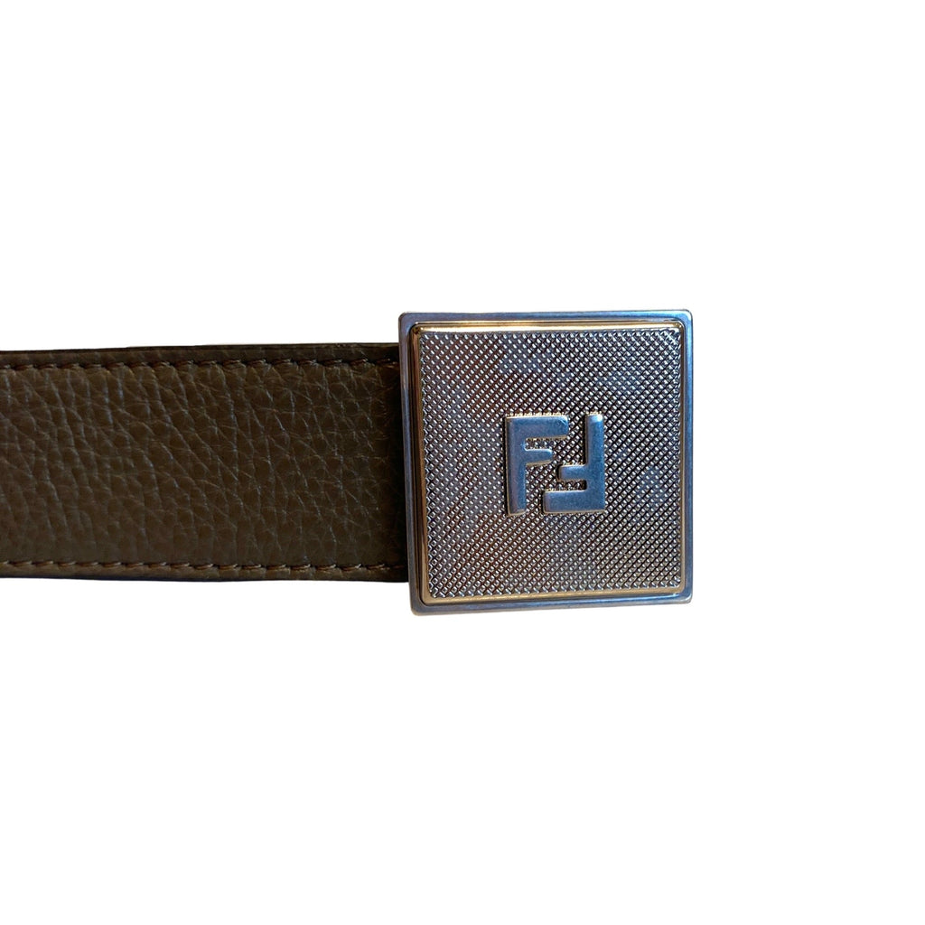 Fendi Men's Reversible Leather Belt - Yellow/Brown Belt 95 -  