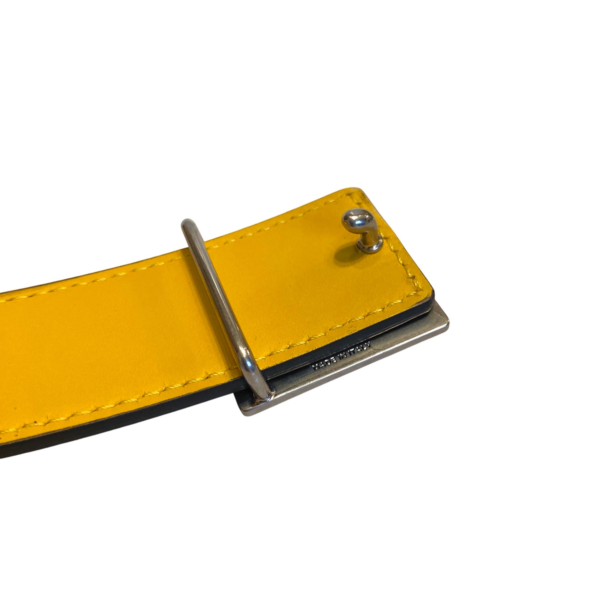 Fendi Men's Reversible Leather Belt - Yellow/Brown Belt 95 -  