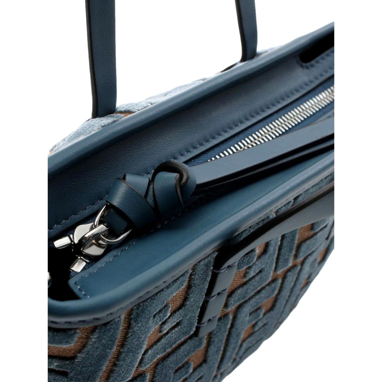 Fendi Mini Roll FF Shopping Tote Blue Brown - Chic Italian Handbag -   Shop Bags LLC