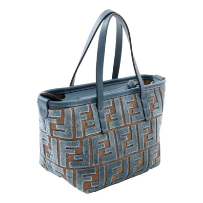 Fendi Mini Roll FF Shopping Tote Blue Brown - Chic Italian Handbag -   Shop Bags LLC