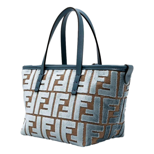 Fendi Mini Roll FF Shopping Tote Blue Brown - Chic Italian Handbag -   Shop Bags LLC