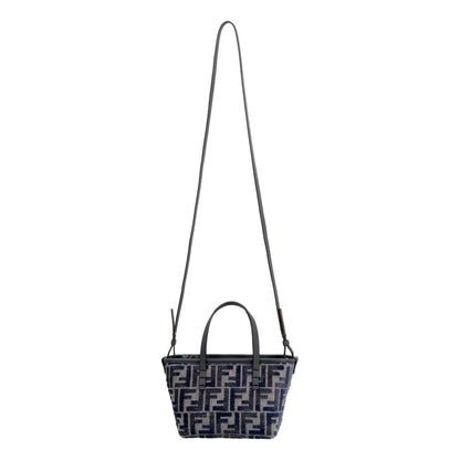 Fendi Mini Roll FF Tote: Italian Craftsmanship in Blue-Gray Chenille -   Shop Bags LLC