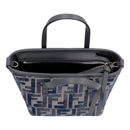 Fendi Mini Roll FF Tote: Italian Craftsmanship in Blue-Gray Chenille -   Shop Bags LLC