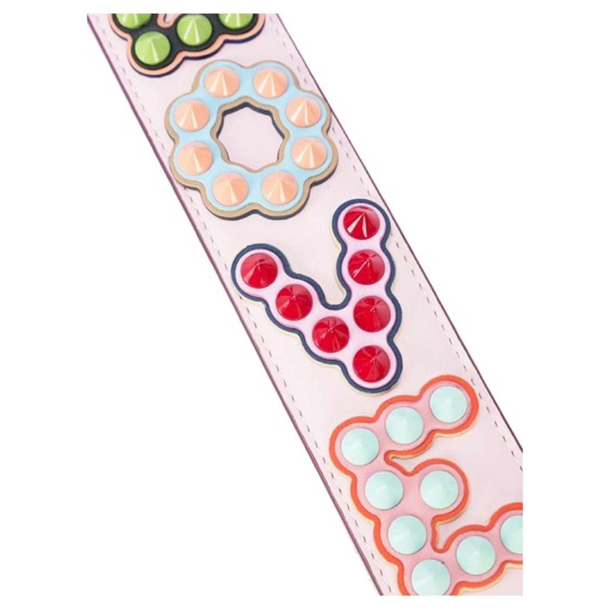 Fendi Mini Strap: Pink Peonia "LOVE" Studded Leather Accessory -   Shop Bags LLC