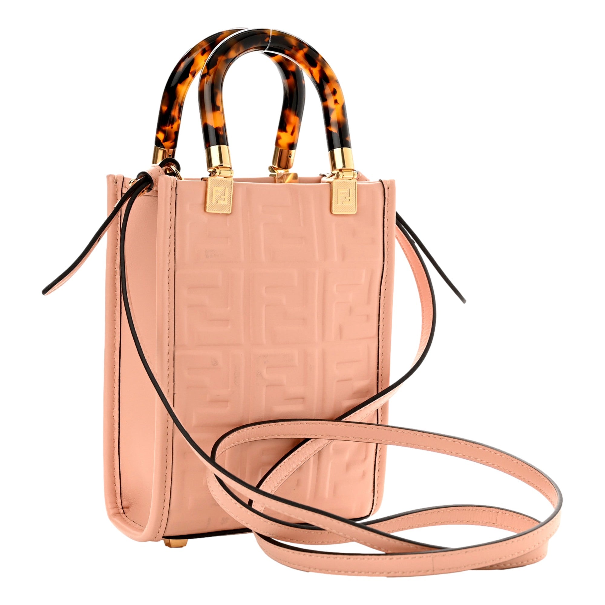 Fendi Mini Sunshine Shopper Tote - Baby Pink Leather Crossbody Bag -   Shop Bags LLC