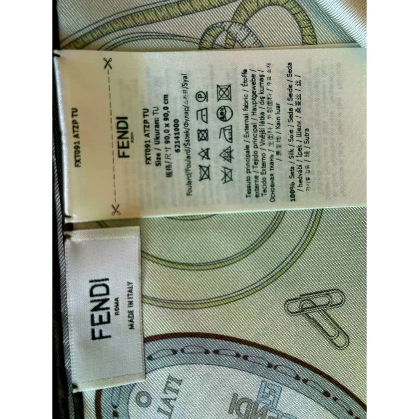 Fendi Multi-Color Graphic Print Silk Scarf Malva Multicolor -   Shop Bags LLC 
