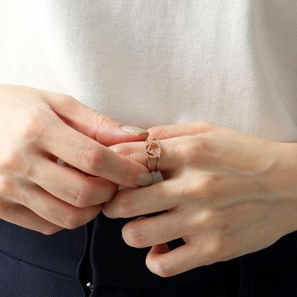 Fendi Ring: Crystal Logo Rose Gold Elegance - Size Small -   Shop Bags 