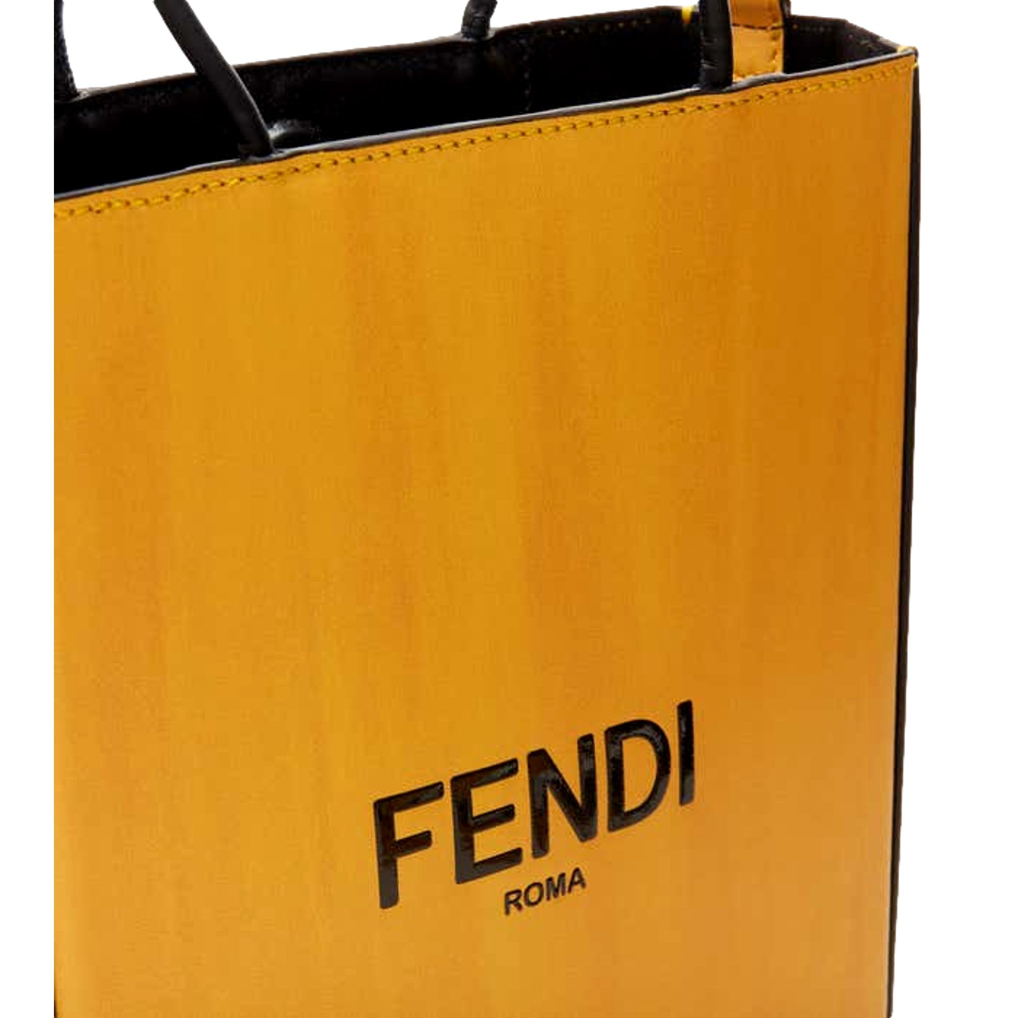 Fendi Roma 2Way Tote: Embossed Yellow Leather, Crossbody Style -   Shop Bags