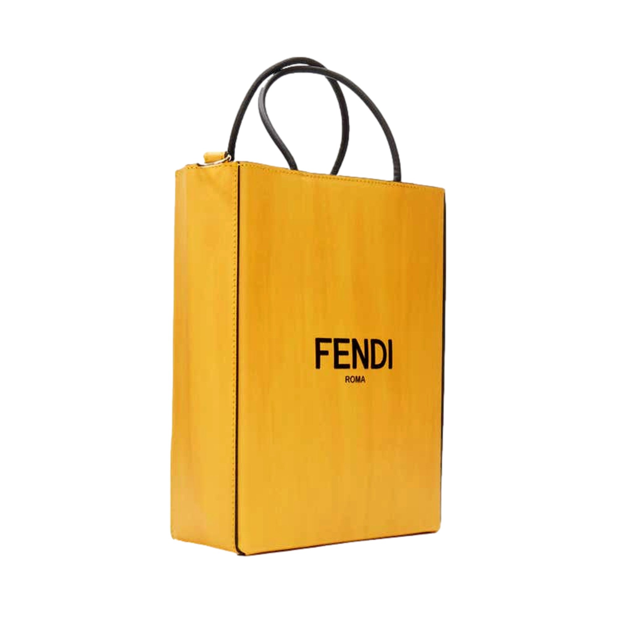 Fendi Roma 2Way Tote: Embossed Yellow Leather, Crossbody Style -   Shop Bags