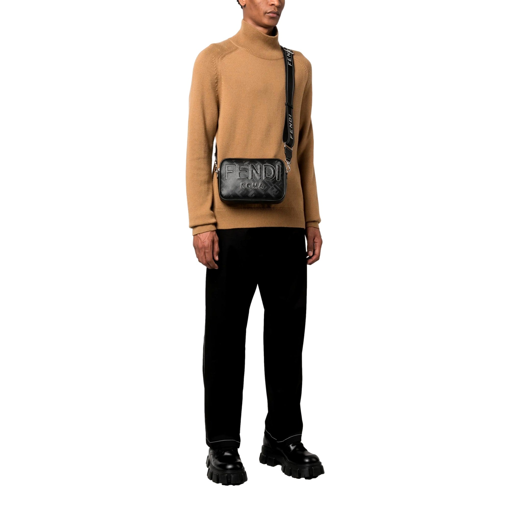 Fendi Roma Black Shadow Camera Bag - Luxury Leather Crossbody -   Shop Bags LLC