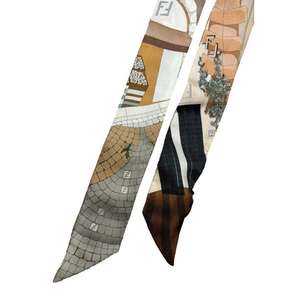 Fendi Roma Boutique Print Silk Wrappy Scarf - Elevate Your