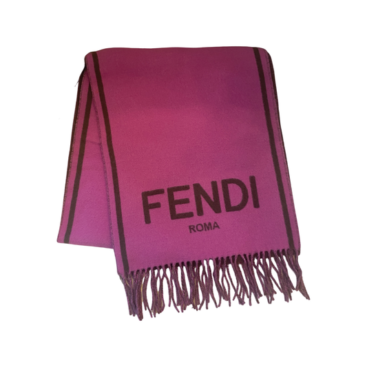 Fendi Roma Cashmere Scarf - Purple Grey Elegance, Made in Italy -   Shop Bags LLC 