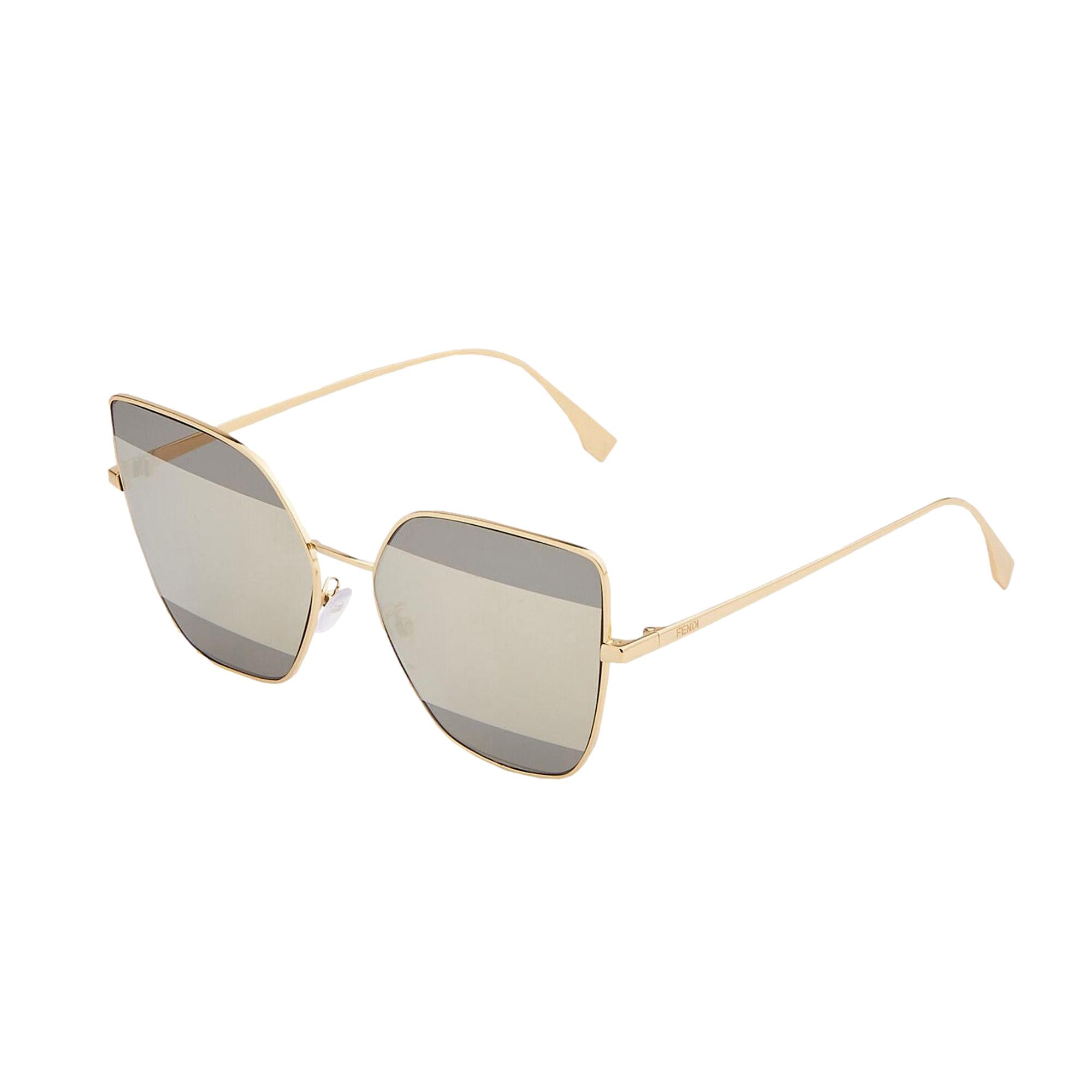 Fendi Stripes Gold Frame Sunglasses - Chic Italian Style & Protection -   Shop Bags LLC