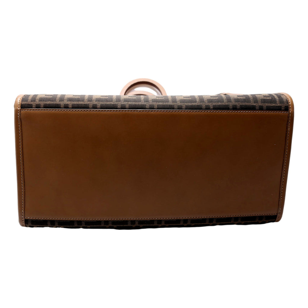 Fendi Sunshine Jacquard Canvas Leather Brown Zucca Large Tote -   Shop Bags LLC