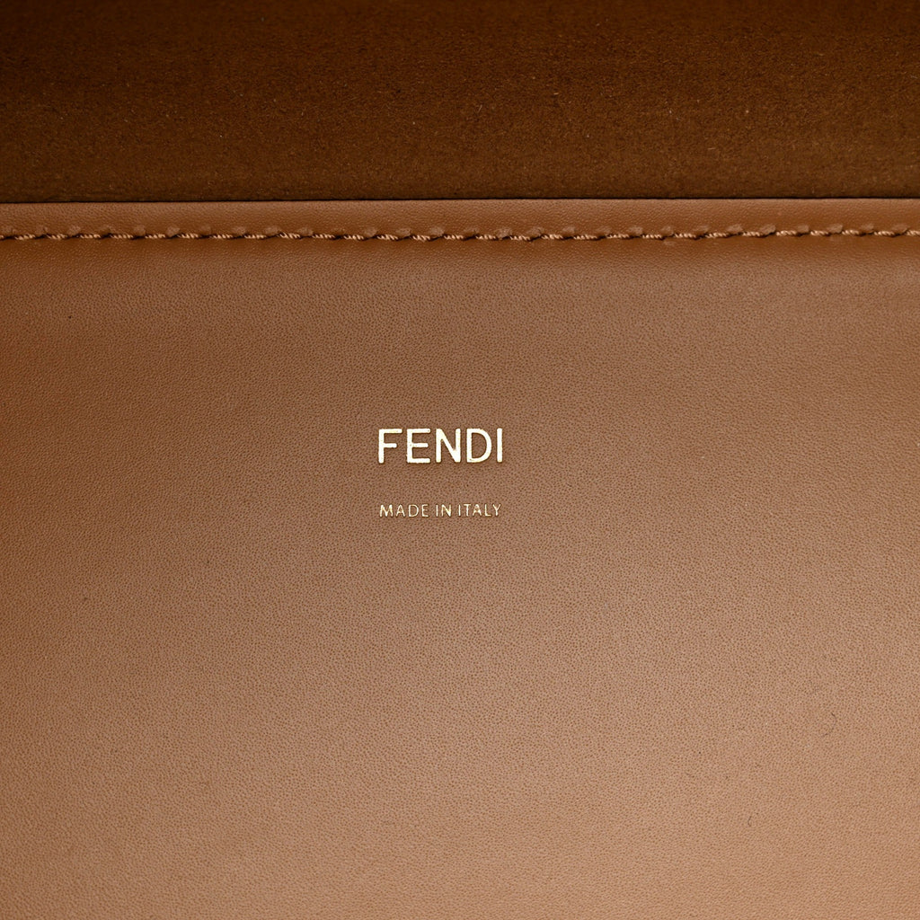 Fendi Sunshine Tan Leather Snake Print Logo Large Tote -   Shop Bags LLC