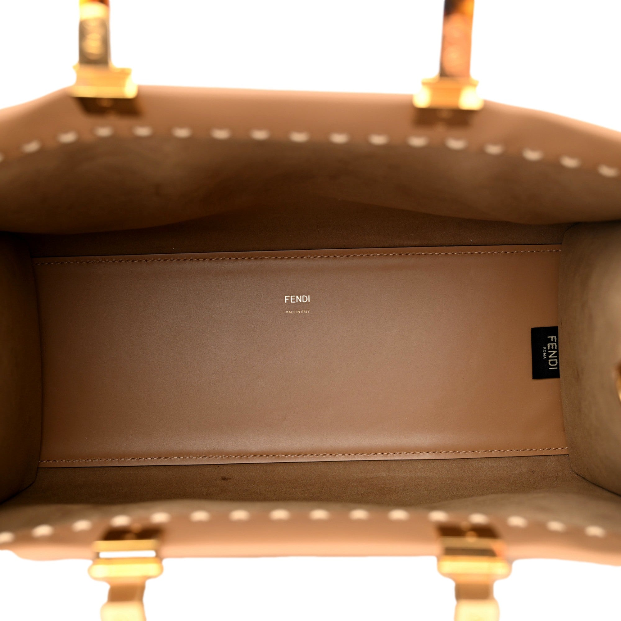 Fendi Sunshine Tan Leather Snake Print Logo Large Tote -   Shop Bags LLC