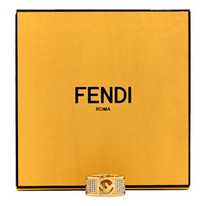 Fendi Wide Band Ring: Gold & Crystal Elegance for Any Occasion -   Shop Bags 