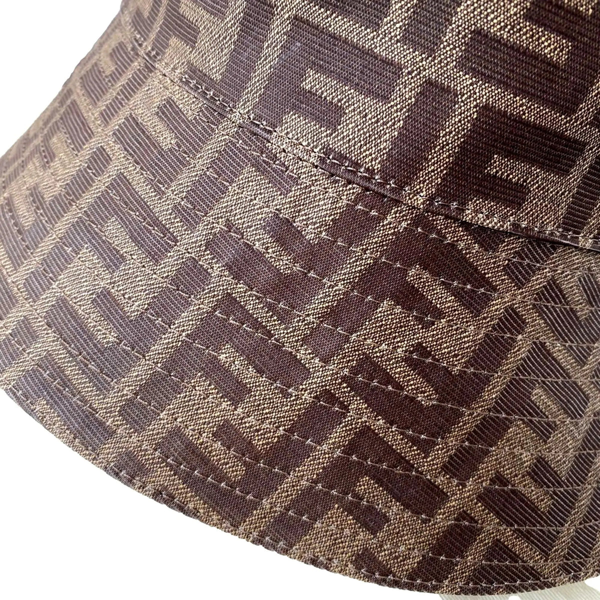 Fendi Zucca Brown Woven Fabric Bucket Hat Small - Shop