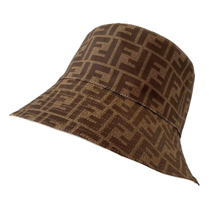 Fendi Zucca Brown Woven Fabric Bucket Hat Small - Shop