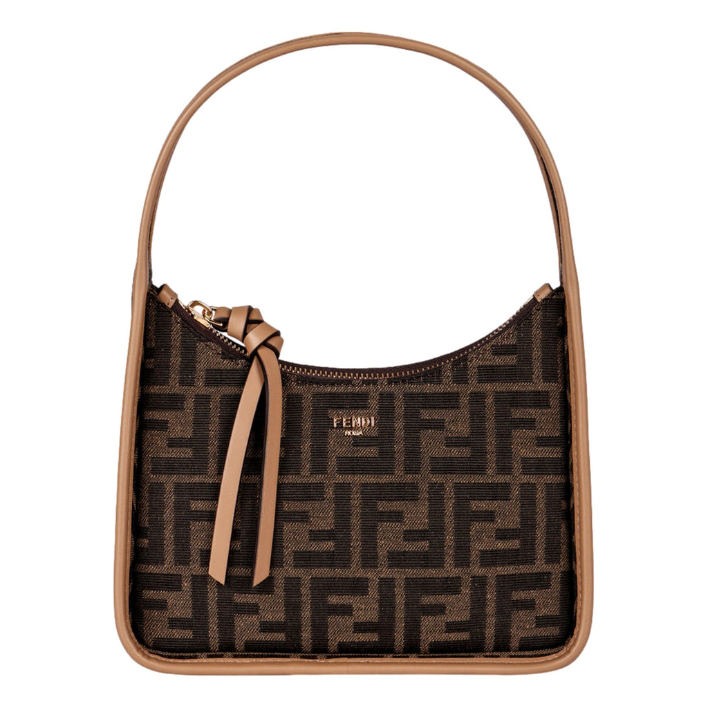 Fendi Zucca Brown Mini Shoulder Bag - Luxury Crescent Design -   Shop Bags LLC