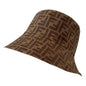 Fendi Zucca Brown Woven Fabric Bucket Hat Large - Shop Luxury