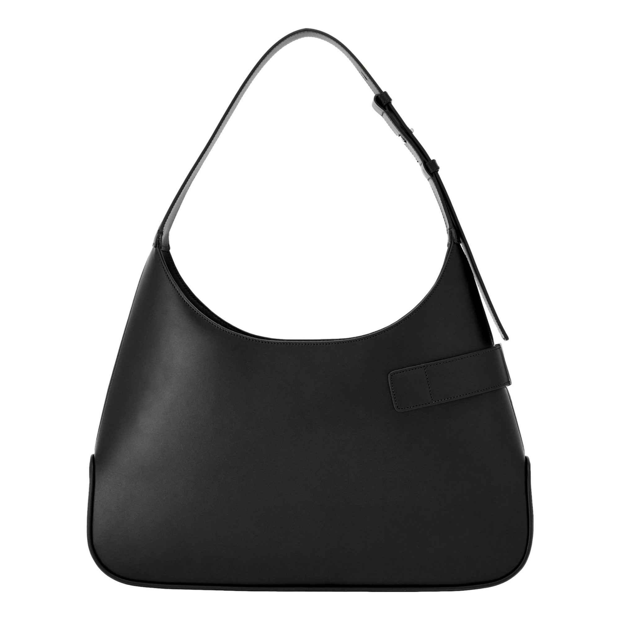 Ferragamo Arch Black Brushed Leather Hobo Shoulder Bag -   Shop Bags LLC