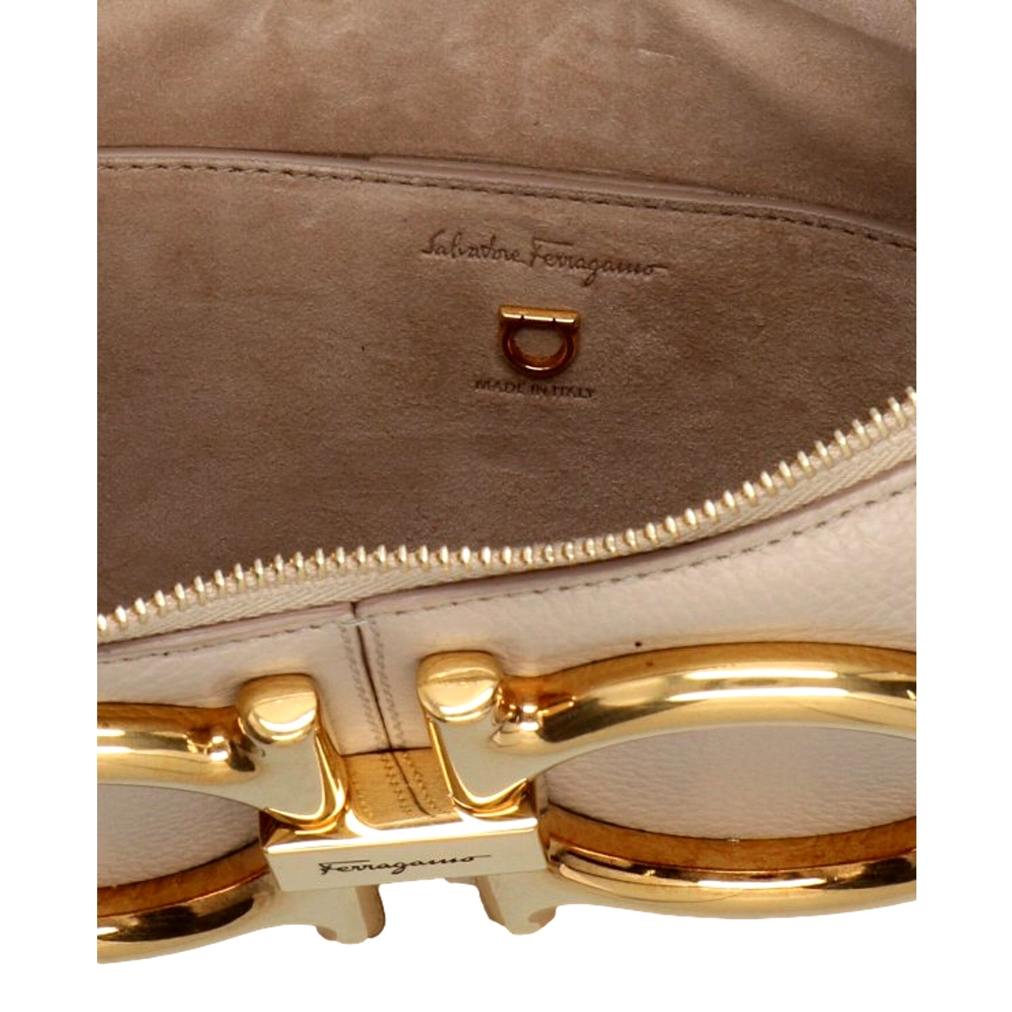 Ferragamo Gancio Beige Calfskin Daino Maxi Hobo Shoulder Bag -   Shop Bags LLC