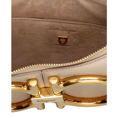 Ferragamo Gancio Beige Calfskin Daino Maxi Hobo Shoulder Bag -   Shop Bags LLC