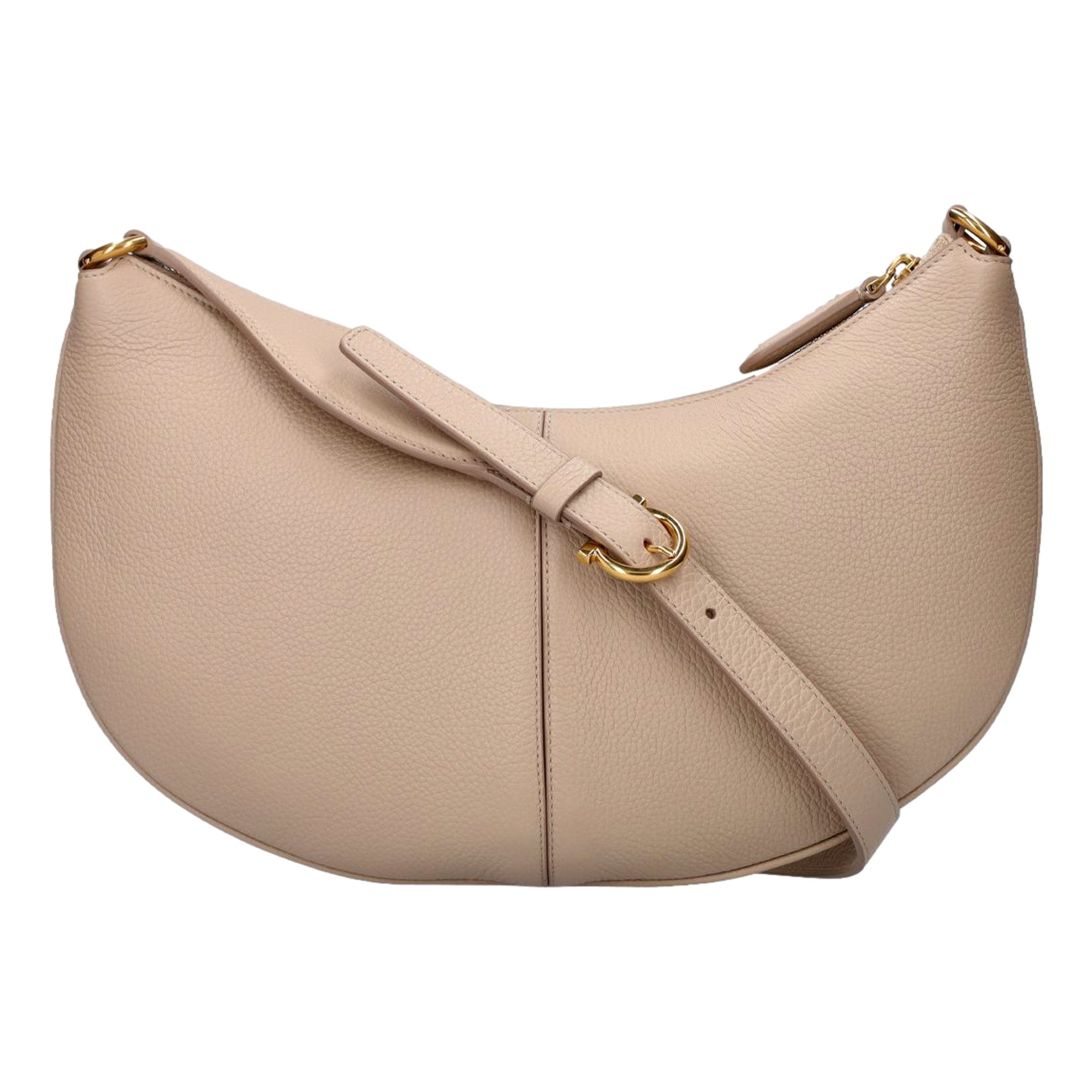 Ferragamo Gancio Beige Calfskin Daino Maxi Hobo Shoulder Bag -   Shop Bags LLC