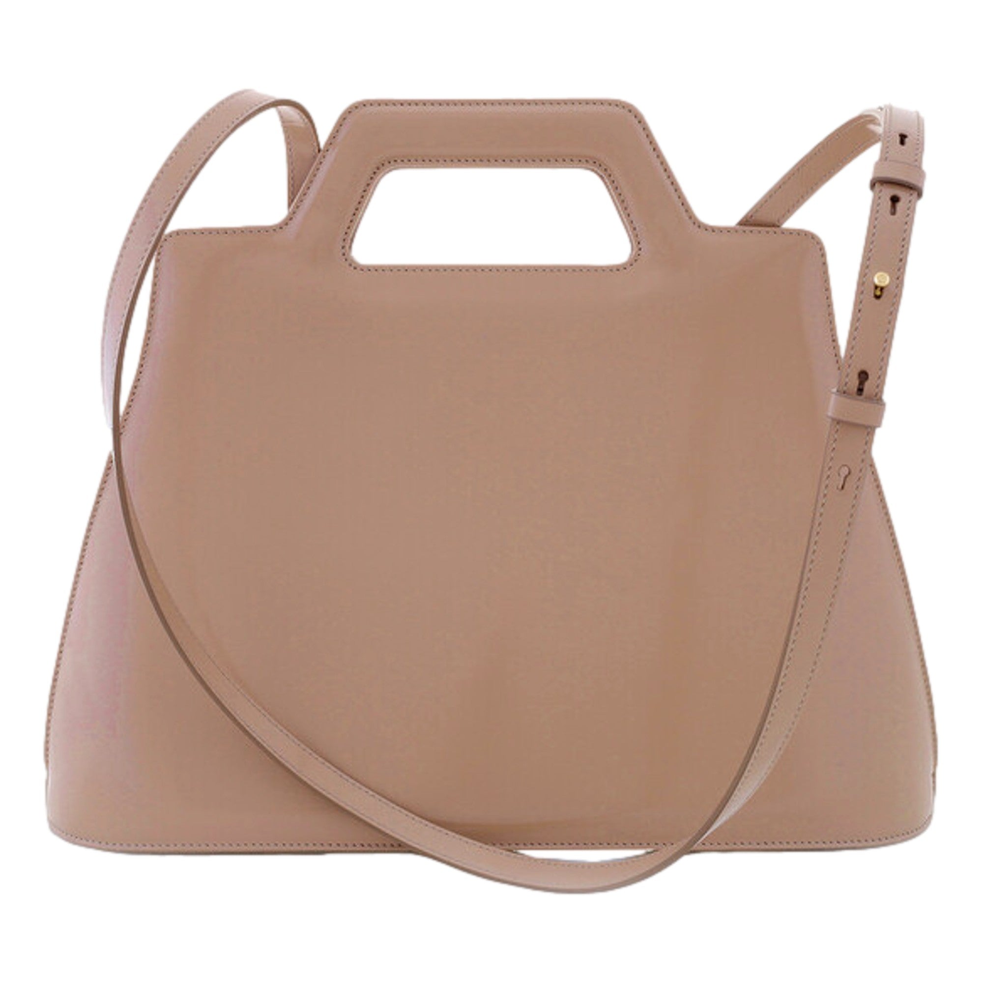 Ferragamo Wanda Beige Patent Leather Top Handle Handbag -   Shop Bags LLC