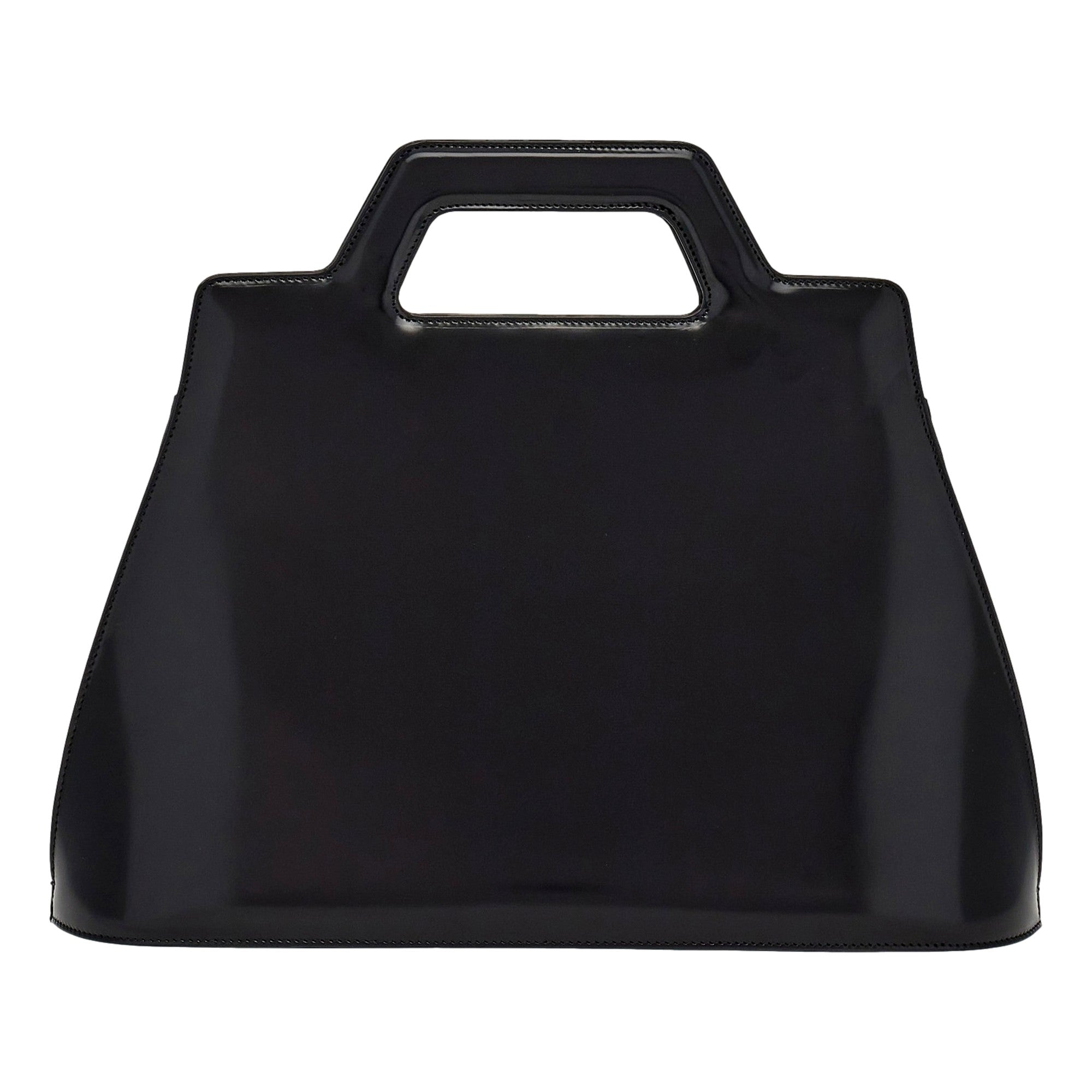 Ferragamo Wanda Black Patent Leather Top Handle Handbag -   Shop Bags LLC