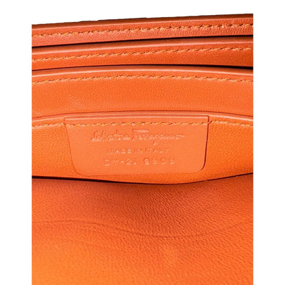 Flap Crossbody Bag Cognac Brown - Elegant Ferragamo Trifolio Design -   Shop Bags LLC