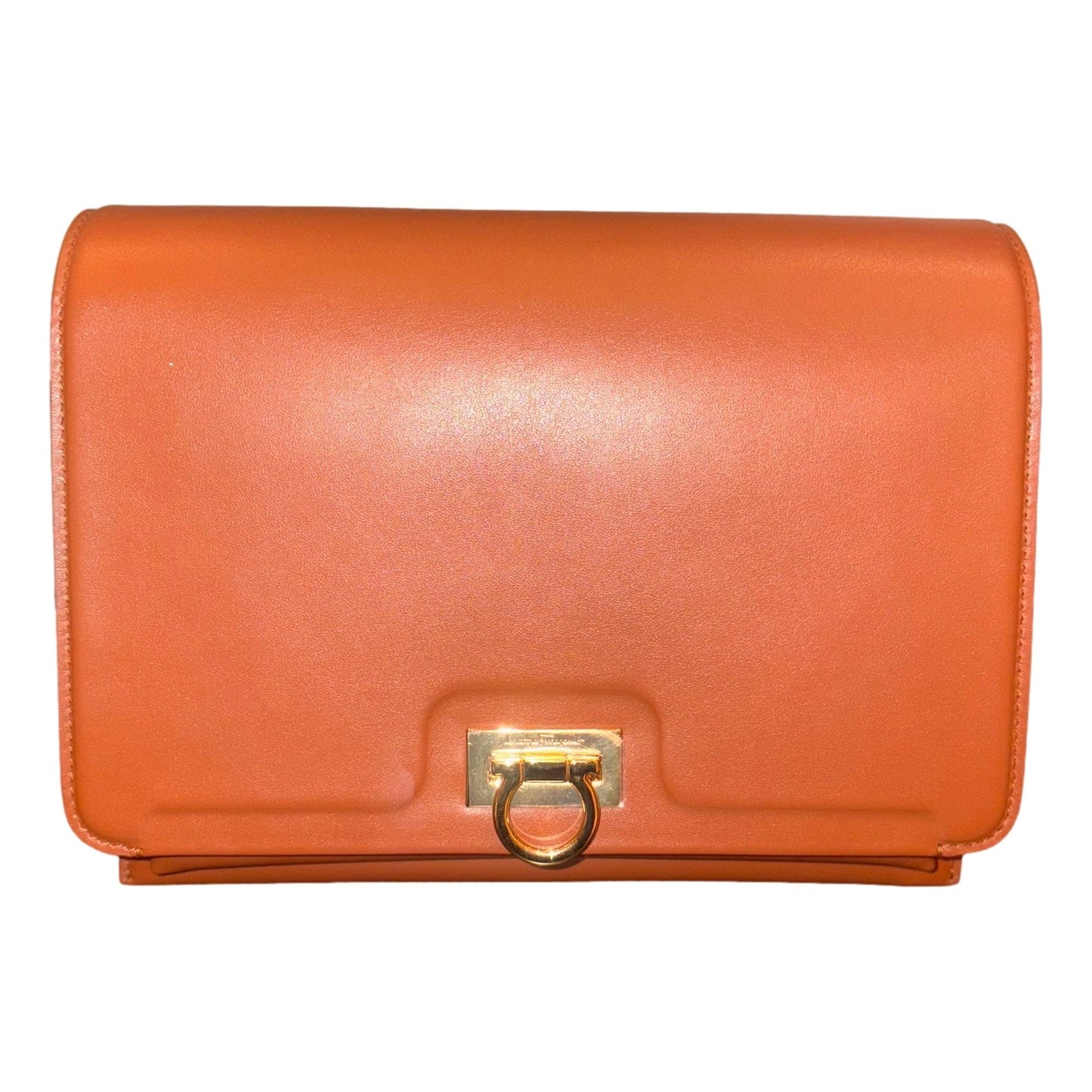 Flap Crossbody Bag Cognac Brown - Elegant Ferragamo Trifolio Design -   Shop Bags LLC