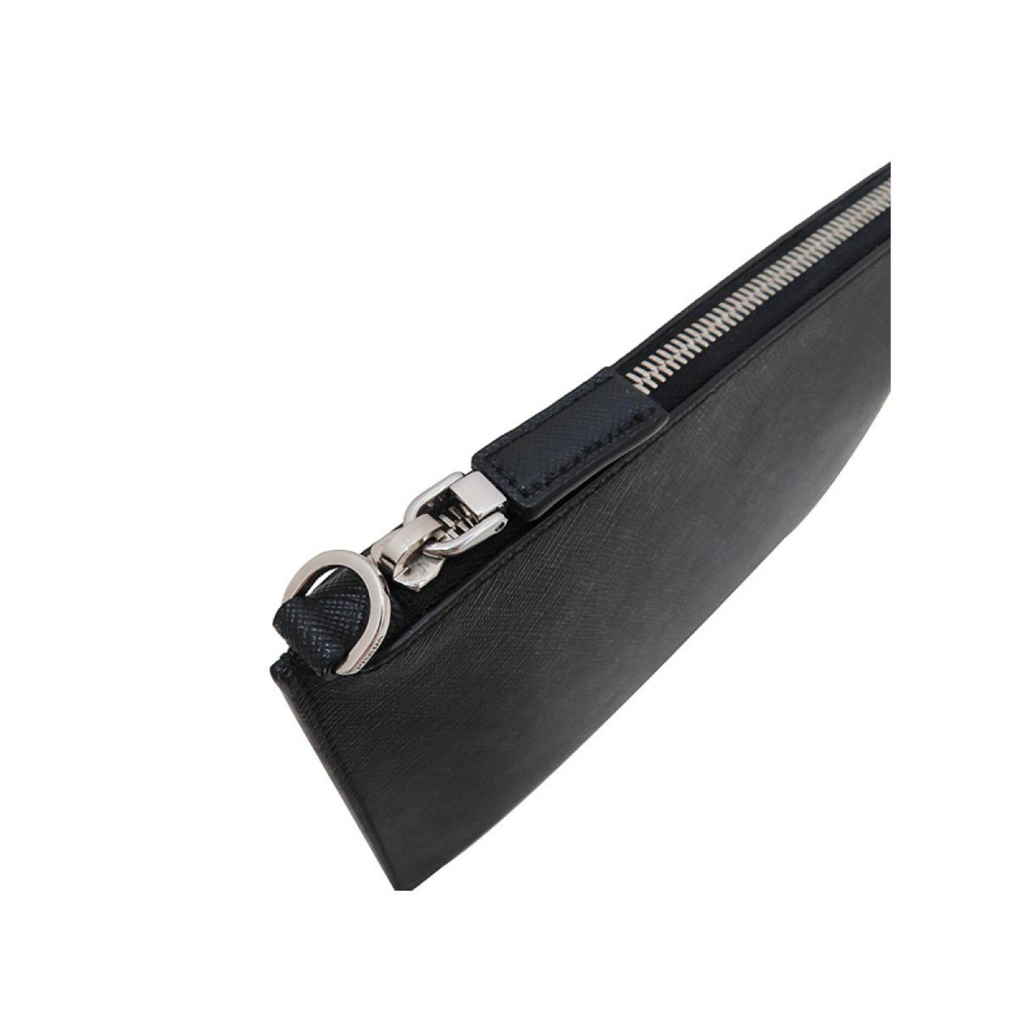 Prada Black Saffiano Leather Clutch - Chic Document Holder