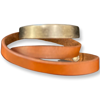 Giglio Wrap Bracelet, Brown Calf Leather with Gold Hardware -   Shop Bags LLC 