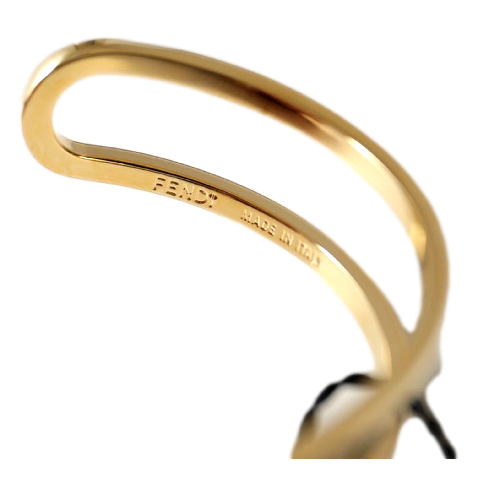 Gold Tone Metal Cuff Bracelet: Fendi FF O'Lock Luxury Design -   Shop Bags LLC