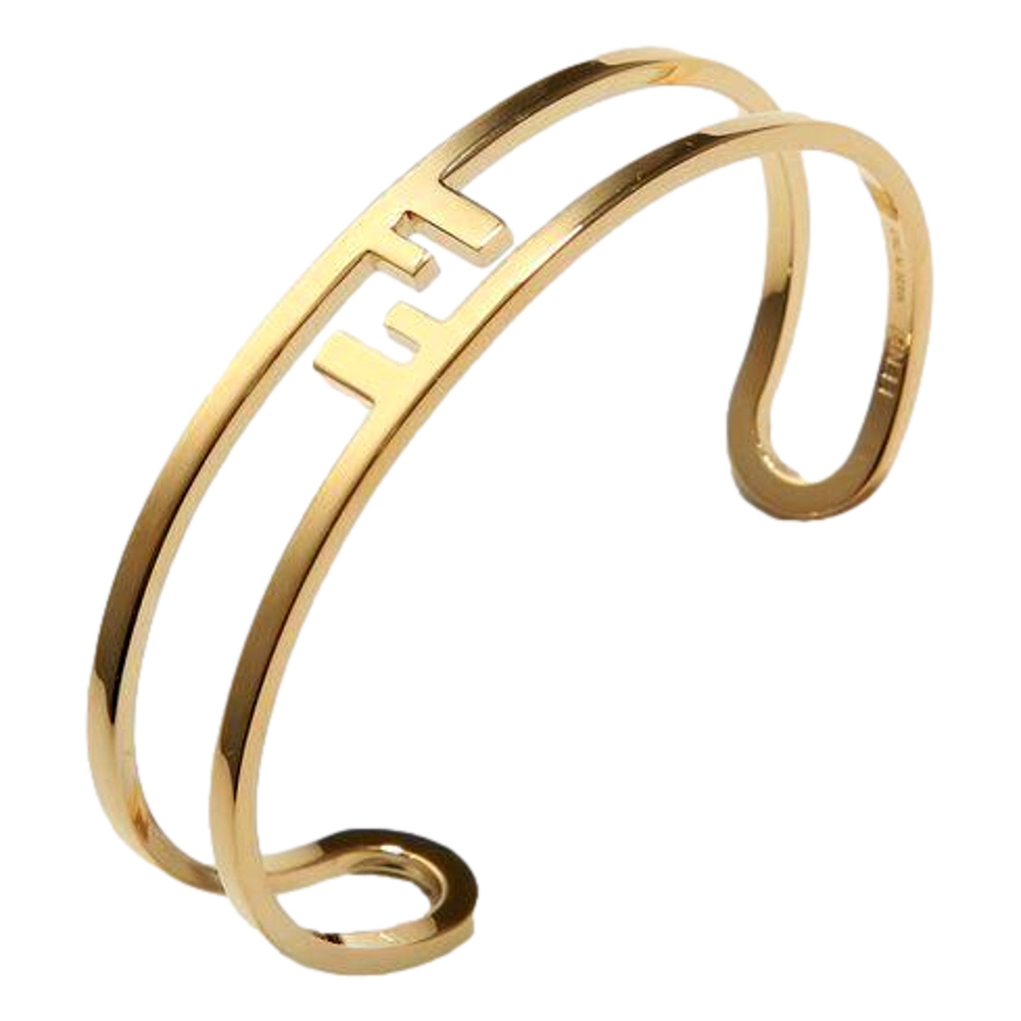 Gold Tone Metal Cuff Bracelet: Fendi FF O'Lock Luxury Design -   Shop Bags LLC