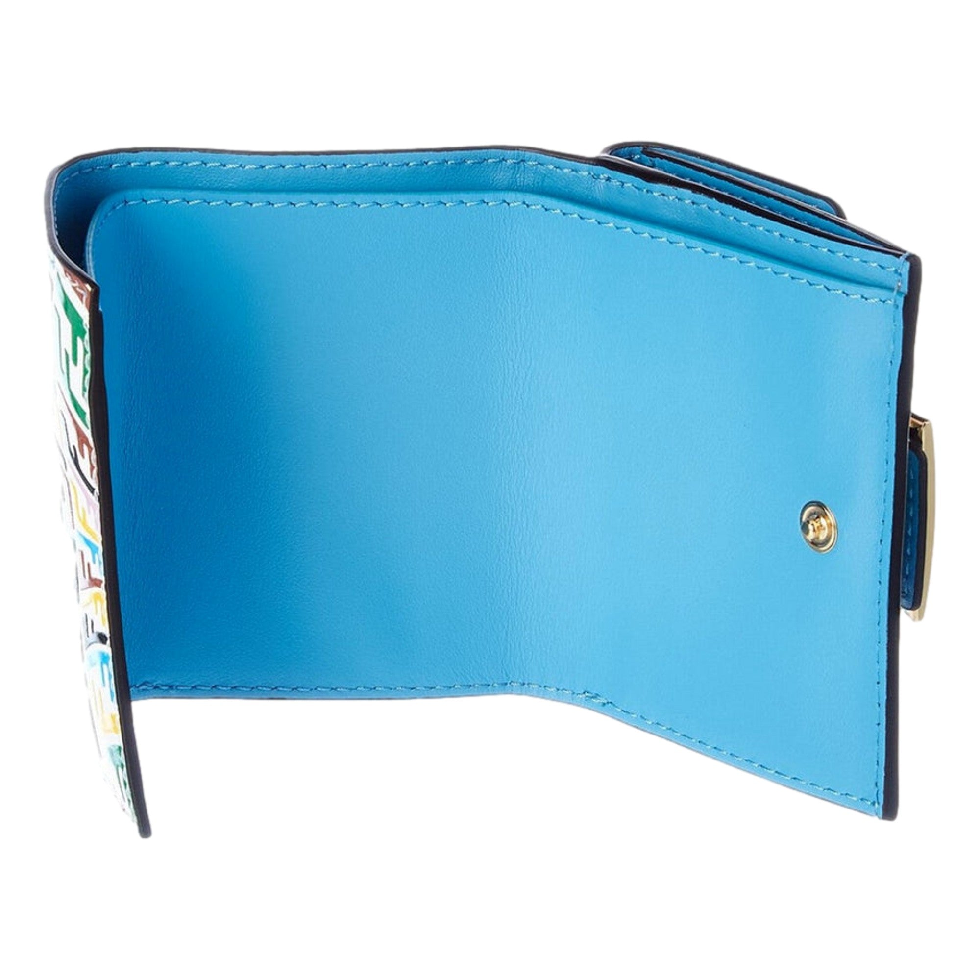 Fendi Vertigo Leather Trifold Wallet - Multicolor Elegance & Utility