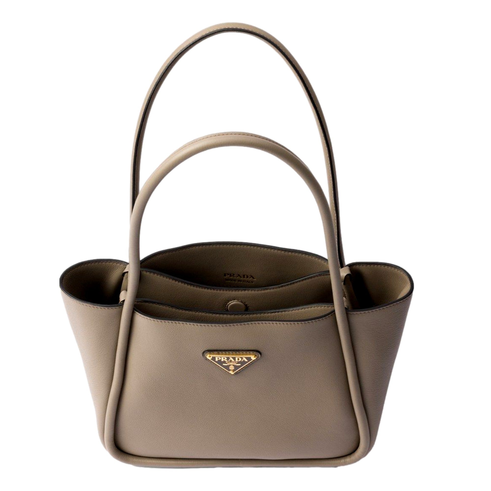 Prada Soft Grain Leather Grey Tote - Luxury & Style in Every Detail