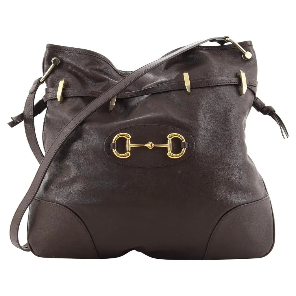 Gucci 1955 Horsebit Brown Bucket Bag: Timeless Elegance in Leather -   Shop Bags LLC 