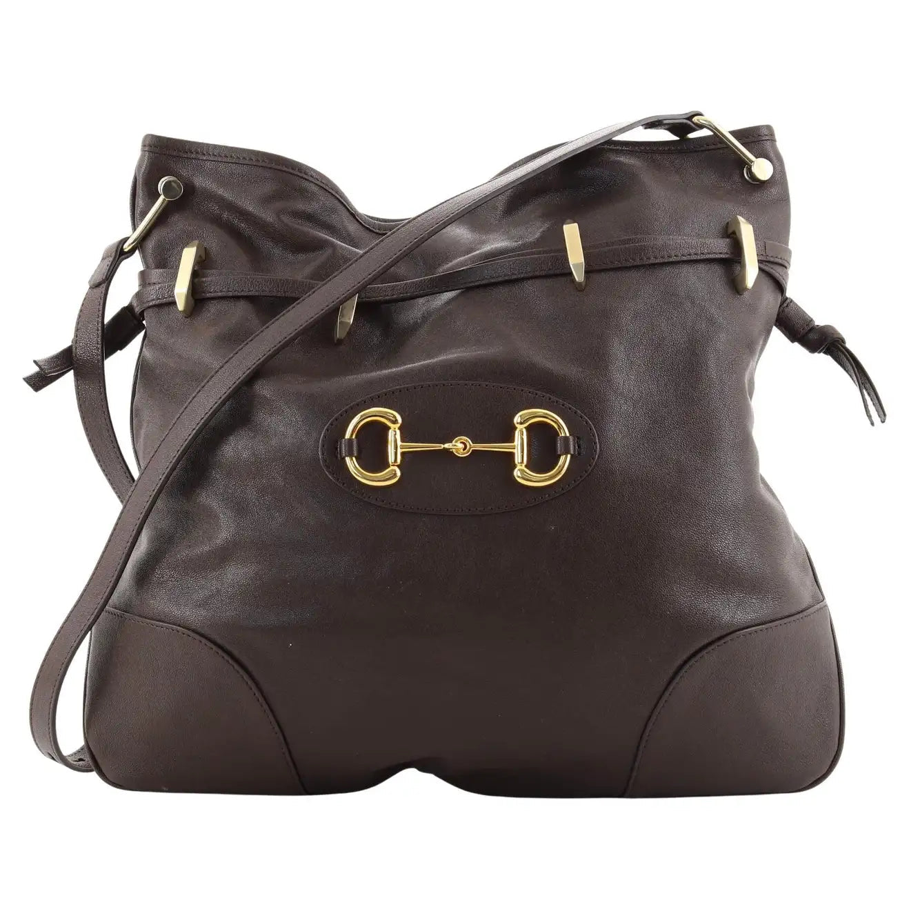Gucci 1955 Horsebit Brown Bucket Bag: Timeless Elegance in Leather -   Shop Bags LLC 