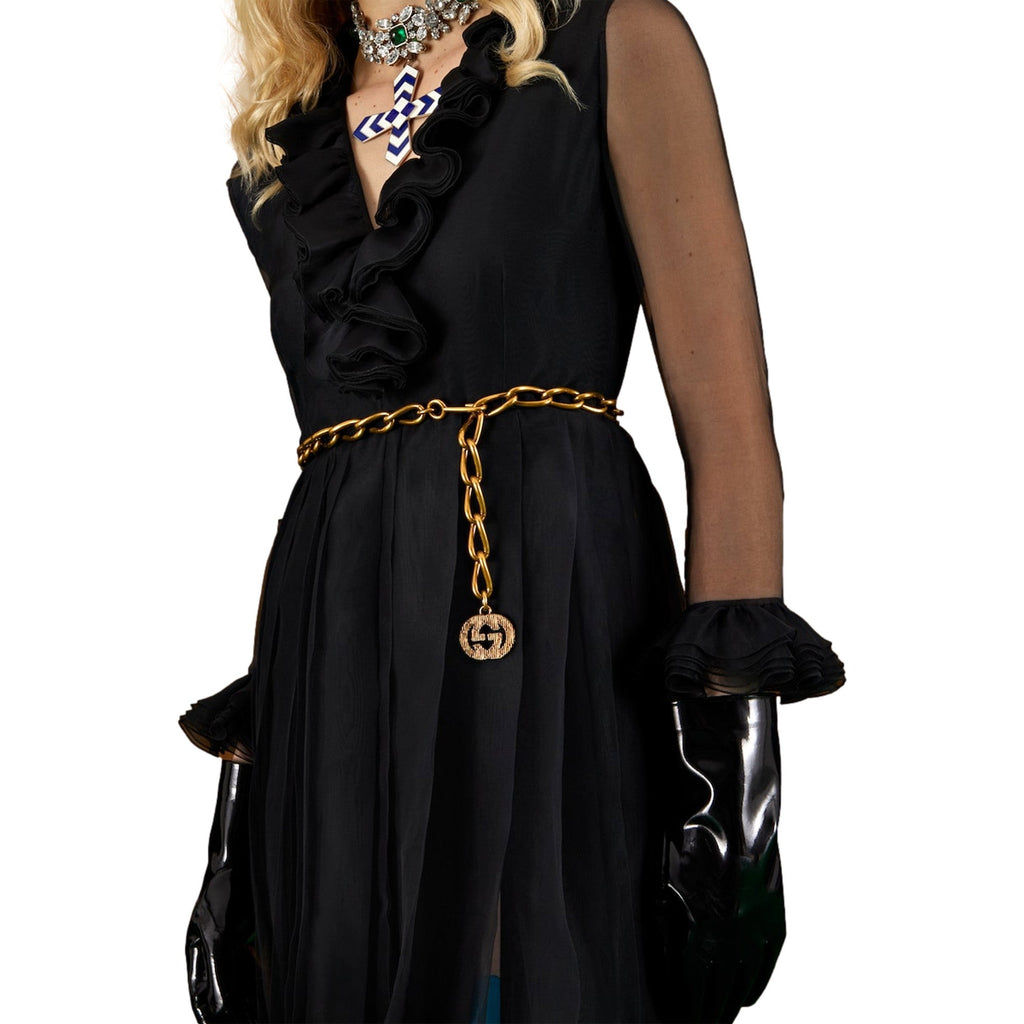 Gucci Antique Gold Chain Belt with Iconic Interlocking G Charm -   Shop Bags LLC