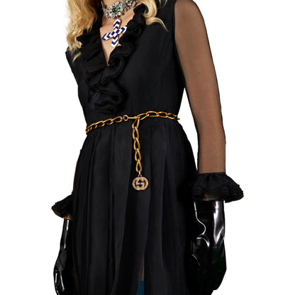 Gucci Antique Gold Waist Belt - Interlocking G Chain Elegance -   Shop Bags LLC